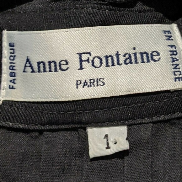 Anne Fontaine Black Blouse with Satin Accents - Picture 5 of 6